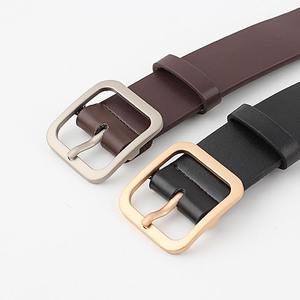 Best Quality Women Genuine Leather Casual Belt Adjustable Female Waistband for Skirt <b>Trousers</b> <b>Pants</b> 90cm Steel Buckle - Product Image 2