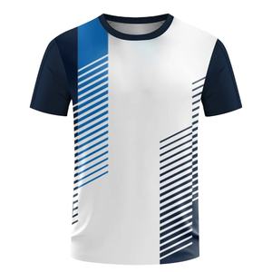 T-shirt de sport pour homme en coton 100% haute élasticité, coupe classique, impression numérique, logo sur le devant, respirant - Product Image 1
