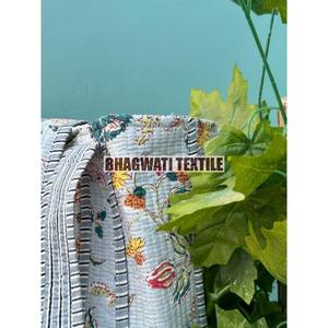 Bolso de compras de algodón hecho a mano con estampado de bloque de mano indio, bolso de mano para mujer, bolso de hombro acolchado con estampado de bloque hecho a mano - Product Image 3