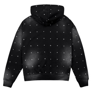 เสื้อฮู้ดผู้ชายลาย Rhinestone สไตล์ Sunfade สำหรับฤดูหนาว ทรง Regular Fit ผ้าฟลีซคอตตอน 100% สกรีนโลโก้ได้ สไตล์ฮิปฮอป แห้งเร็ว - Product Image 2