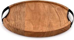 Plateau de service en bois en gros fait à la main en bois d'acacia plateau ovale utilisé pour la table à manger à un prix abordable - Product Image 3