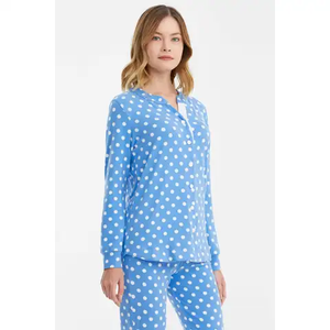 Conjunto de Pijama largo de algodón personalizado de fábrica, ropa de salón para el hogar, ropa de dormir de Modal para mujer, pijamas de bambú Modal - Product Image 3