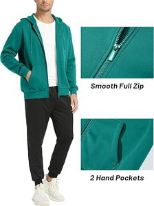 Sweat à capuche zippé chaud d'hiver en molleton de coton épais, coupe ample pour hommes et femmes - Product Image 6