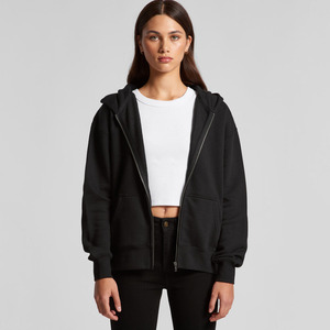 Custom Women Oversized <b>Zip</b> <b>Up</b> Hoodie Plain Black Fleece Jacket Casual Streetwear Hooded Sweatshirt - Product Image 1