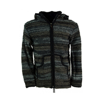 Veste bomber d'hiver en laine mérinos tricotée à la main, col montant, fabriquée au Népal, écologique, style vintage, meilleur prix, vente flash