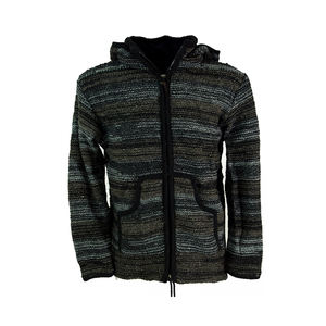 Veste d'hiver en laine mérinos tricotée à la main avec col montant, fabriquée au Népal, meilleur prix, vente flash - Product Image 3