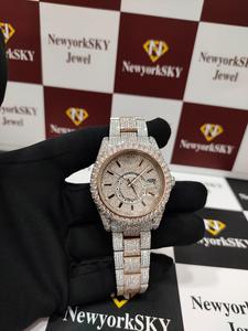 40 MM Full White VVS Moissanite Diamond Watch pour hommes femmes dernière conception en acier inoxydable directement exporté fabriqué en Inde - Product Image 2