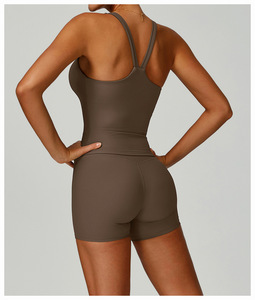 Women's Breathable High Support Strappy Backless Sports Tank Top with Removable <b>Pads</b> for Yoga & Gym Workouts - Product Image 6