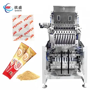 Автоматическая Многополосная упаковочная машина для порошковых пакетиков, Многополосная упаковочная машина для кофе-палочек с четырьмя боковыми уплотнениями, Многополосная упаковочная машина