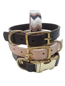 Collier de chien perlé en cuir véritable rembourré confortable beige rose produits pour animaux de compagnie de haute qualité laisse harnais ensemble accessoires de luxe - Product Image 5