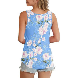 2024 camisola acanalada de alta calidad para mujer, Top corto transpirable de verano, estampado de seguidor de talla grande, accesorio informal - Product Image 4