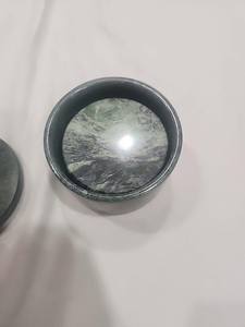 <b>Green</b> Marble <b>Coasters</b> Set Of Four With Clock Style Holder Vintage Home Decor - Product Image 3