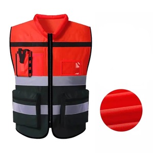 Combinaison de travail en polyester pour la sécurité nocturne, lavable, gilet de sécurité à haute visibilité avec poches réfléchissantes pour hommes - Product Image 3
