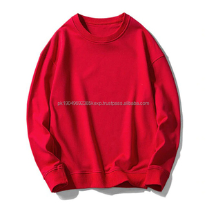 Sweat-shirt à col ras du cou en coton uni, matériaux originaux, vêtements athlétiques à manches longues pour hommes - Product Image 6