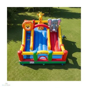 Tobogán Inflable Grande con Temática de Zoológico para Parques de Diversiones - Product Image 6