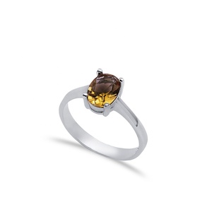 Anillo de sultanita de racimo ovalado de 6x8mm, que cambia de piedra preciosa Color, venta al por mayor turca, Plata de Ley 925 con acabado en rodio, venta al por mayor - Product Image 1