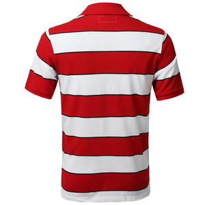 Custom Embroidered Logo 100% breathable Custom Logo Trending Men Golf Business polo Uniform <b>strip</b> Color Polo Shirt - Product Image 2