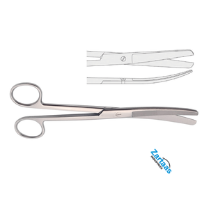 Ciseaux d'opération standard en acier inoxydable de haute qualité Instruments chirurgicaux incurvés émoussés/émoussés de 13 cm - Product Image 2