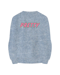 Sweat-shirt à col rond en denim pour filles, vêtements de sororité grecque, pull rose et vert pour femmes, sororité universitaire, vêtements grecs décontractés - Product Image 5