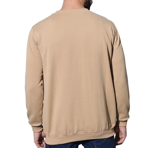 Sweat-shirt pull-over pour hommes avec tissu doux, manches longues, poignets côtelés et couleur unie, adapté aux acheteurs en gros - Product Image 2