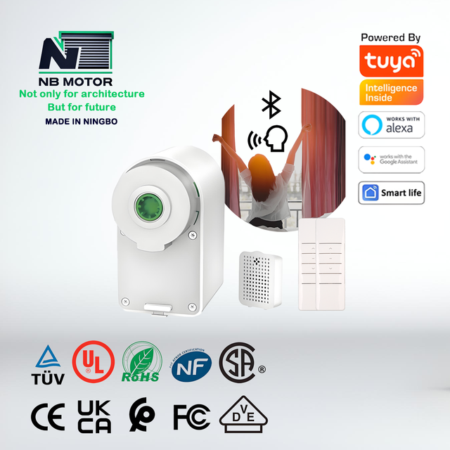 NB Motor Reroad 2Nm Pro Modern Smart Electric Awning Curtain Tubular Motor Tuya Wifi Bluetooth 800kg Maximum Load 2 Remote Hotel
