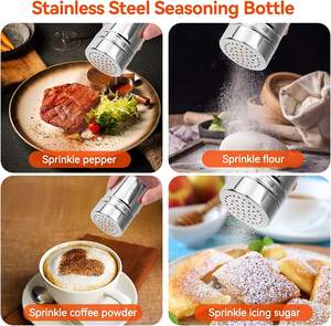Contenedores de condimentos de Metal duraderos de acero inoxidable de calidad superior logotipo personalizado dragado sal azúcar especia hierba especia herramienta - Product Image 3