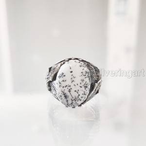 แหวนเงินแท้ 925 ประดับโอปอลธรรมชาติ ดีไซน์พิเศษสำหรับผู้ชาย ของขวัญแต่งงานสไตล์ออตโตมัน ประจำเดือนตุลาคม - Product Image 4