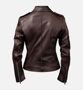 Mesdames Chic Veste de motard en cuir de mouton Tissu de qualité Garniture en coton Tricoté Service OEM Prix d'usine Délai d'exécution rapide - Product Image 2