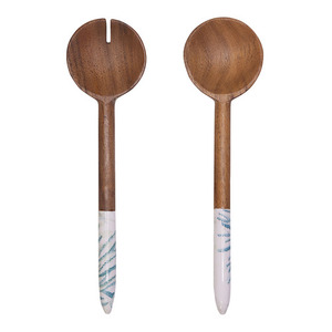 Serveur de salade en bois naturel et résine allemand, outil de salade en bois ustensiles de cuisine événements de mariage hôtel Restaurant - Product Image 4