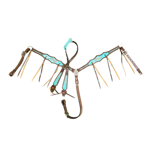 Ensemble de collier de poitrine de bride de cheval équestre occidental en cuir de vache avec strass Headstall avec logo personnalisé course équitation exporté Inde - Product Image 1