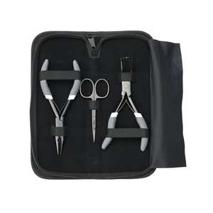 Kit d'installation et de retrait d'extensions de cheveux, pinces à sertir micro-anneaux avec dents flexibles pour une pression uniforme, ciseaux de précision - Product Image 1