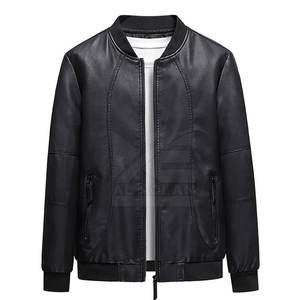 Vente chaude Nouvelle mode Veste en cuir coupe-vent d'hiver pour hommes avec col montant Vêtements pour hommes - Product Image 1