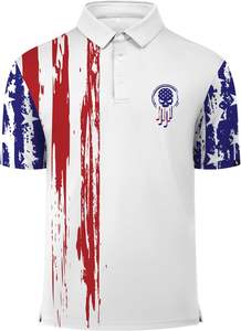 Polo en coton coupe ajustée pour homme, haut décontracté à manches courtes et respirant, polo avec logo brodé personnalisé - Product Image 2