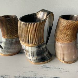 Handmade Ox Horn <b>Mug</b> Single Piece Carved with High Quality Business Gift Idea From India - Product Image 5