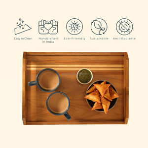 Indian Export Quality Handmade Wooden Serving <b>Tray</b> <b>Large</b> Snacks <b>Tray</b> for Wedding and Party Application Wooden <b>Tray</b> - Product Image 4