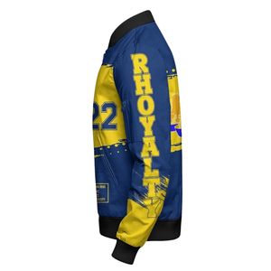 Veste universitaire en satin Sigma Gamma Rho SGRho bleu royal or brodée grecque 1922 Sororité Bomber pour femmes - Product Image 3