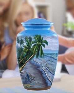 Urna de playa Paradise Urna tropical Urnas funerarias y de cremación conmemorativa para cenizas humanas de hasta 200 libras con bolsa - Product Image 6