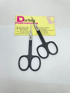 Tijera pequeña profesional con hoja curva recta de acero inoxidable, Tijera para uñas de manicura de Color negro, punta afilada - Product Image 3