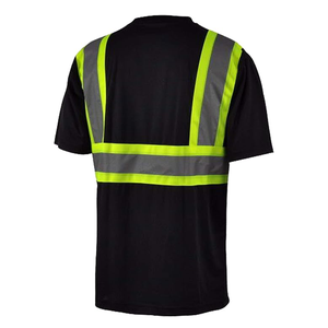 เสื้อเซฟตี้แขนสั้นสะท้อนแสงสำหรับใส่ทำงานฤดูหนาวเสื้อนิรภัยพิมพ์โลโก้สีทึบมองเห็นได้ชัดเจน - Product Image 3