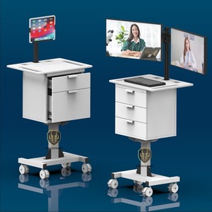Carrito Móvil Ajustable con 4 Ruedas, Inclinable y Giratorio, Resistente a la Oxidación, para Pantallas de TV y Computadora de 32 Pulgadas, Capacidad de hasta 220 Libras, Uso en Exteriores - Product Image 4