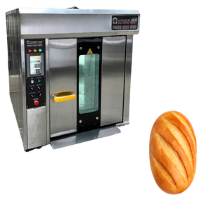 เตาอบแบบหมุน6ถาดพร้อมรถเข็นแบบแท่นวางสำหรับอบขนมปังพิซซ่าใช้ง่าย1Hp เตาอบเชิงพาณิชย์ - Product Image 1