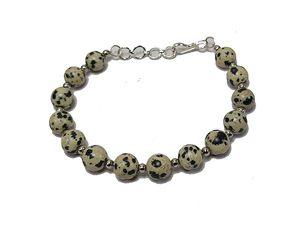 Pulsera de cristal jaspe dálmata 8mm ajuste cuentas redondas piedra cristal piedra preciosa joyería de moda hombres y mujeres regalo energía - Product Image 2