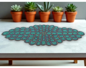 Corredores de cuentas más vendidos 2025 Corredores bordados de lujo con cuentas de semillas florales para mesas de comedor y boda Diseños personalizados aceptados - Product Image 4