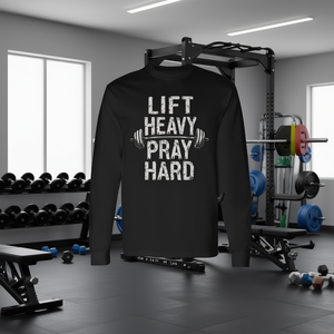 T-shirt à manches longues Jesus Gym Weightlifter Deadlift pour l'athlétisme, pour soulever des poids lourds et prier avec vigueur - Product Image 3