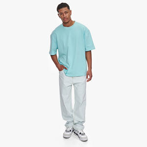 100% coton hommes surdimensionné T-Shirt personnalisé de haute qualité impression blanc Anti-rides Street Wear avec goutte épaule - Product Image 4