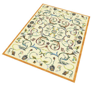 Alfombra moderna de lana con mechones a mano de pila alta, patrón abstracto, respetuosa con el medio ambiente, resistente al fuego para sala de estar, Hotel, ejercicio de oración - Product Image 1