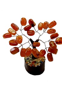 Árbol de la vida, Runa de cristal de cornalina roja, árbol de gemas, juego de runas, piedra de árbol, alambre de plata de la suerte, decoración Feng Shui para regalos de decoración - Product Image 4
