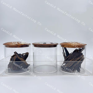 ถาดเสิร์ฟอาหารทำจากไม้พร้อมฝาเหล็กถาดเสิร์ฟอาหารรูปทรงกลมดีไซน์ทันสมัย - Product Image 2