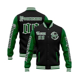Chaqueta universitaria personalizada ODM OEM para hombre, mezcla de lana personalizada con logotipo de número de nombre impreso, Uniforme de Invierno de alta calidad - Product Image 2