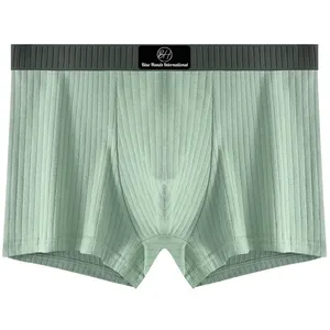 Calzoncillos bóxer de alta calidad para hombre 95% algodón 5% Spandex ecológico secado rápido fresco comodidad transpirable estiramiento de tiro medio - Product Image 1